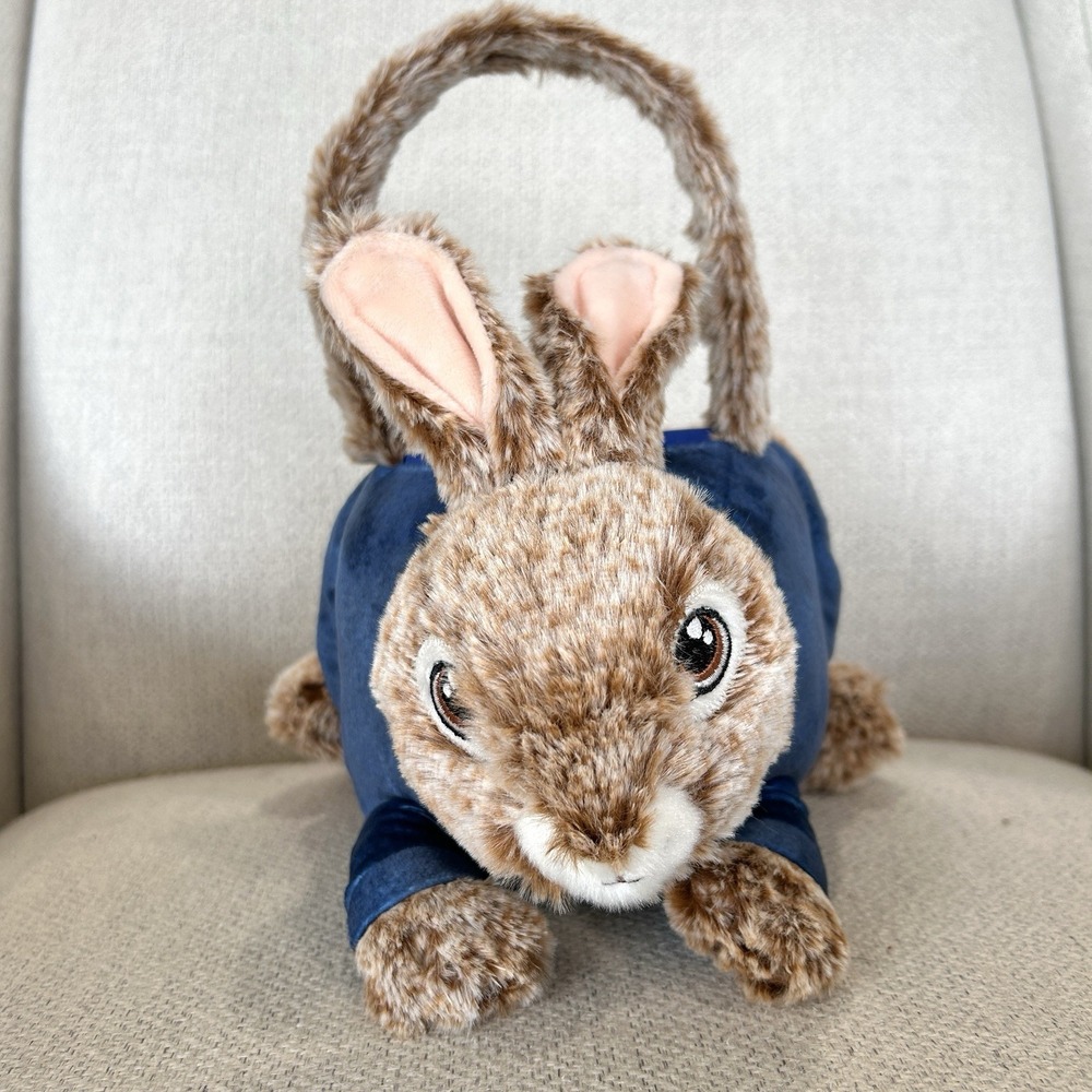 Dan Dee Peter Rabbit Easter Egg Basket Faux Fur Egg Hunt Spring Plush Decor‎